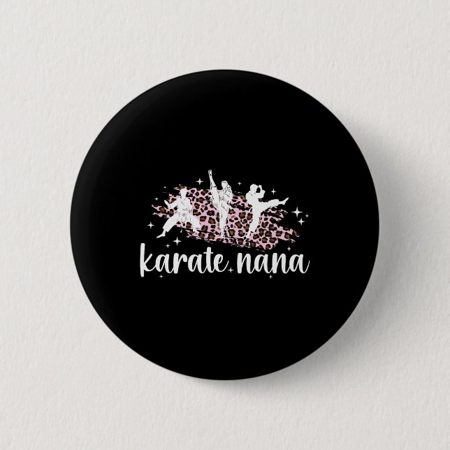 Karate Nana Leopard Karate Nana Grandma Button (Vorderseite)