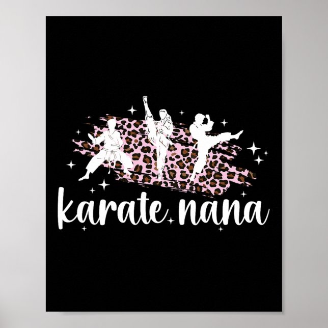 Karate Nana Leopard Karate Nana Grandma Poster (Vorne)