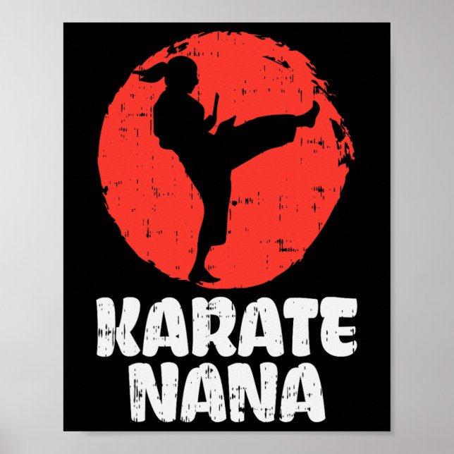 Karate Nana Ponytail Kick Japanisch Martial Arts G Poster (Vorne)