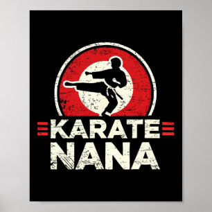 Karate Nana Retro Kick Silhouette Poster
