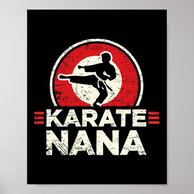Karate Nana Retro Kick Silhouette Poster (Vorne)