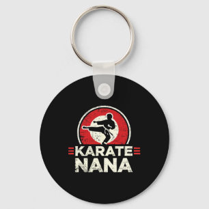 Karate Nana Retro Kick Silhouette Schlüsselanhänger