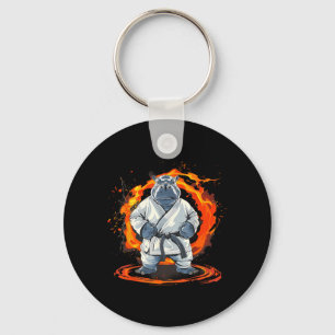 Karate Nilpferd Motiv Taekwondo Jiu-Jitsu MMA Schlüsselanhänger