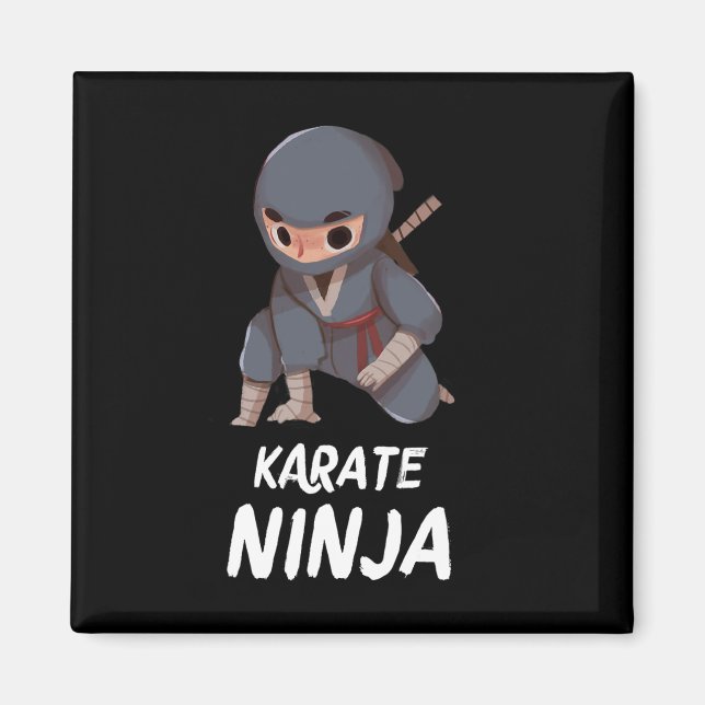 Karate Ninja Boy Funny Martial Arts Sports Magnet (Vorne)