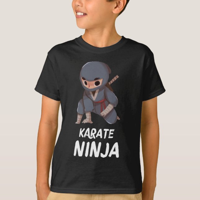 Karate Ninja Boy Funny Martial Arts Sports T-Shirt (Vorderseite)