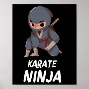 Karate-Ninja-Junge Lustiger Kampfsport Sport Poster
