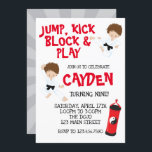 Karate Ninja Red and Black Birthday Einladung<br><div class="desc">Boy Karate Geburtstagsparty einladen in Rot und Schwarz</div>