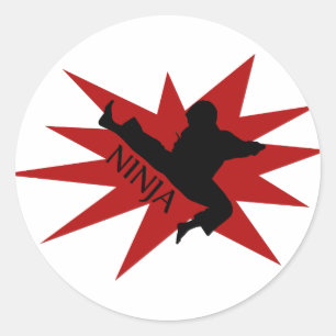 Karate Ninja Runder Aufkleber