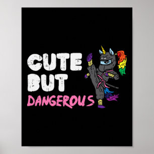 Karate Ninja Unicorn Niedlich Dangerous Martial Ar Poster
