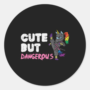 Karate Ninja Unicorn Niedlich Dangerous Martial Ar Runder Aufkleber