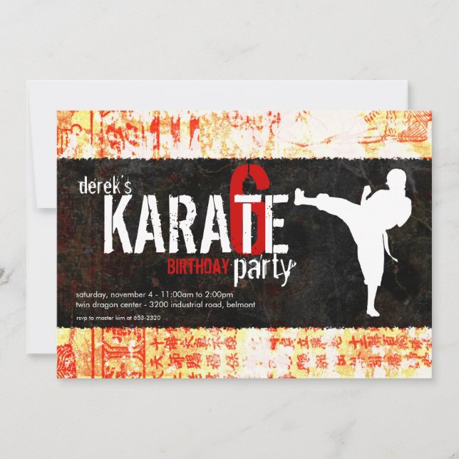 Karate-Party Einladung (Vorderseite)