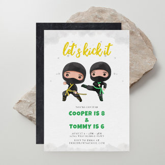 Karate Party Joint Ninja Birthday Einladung