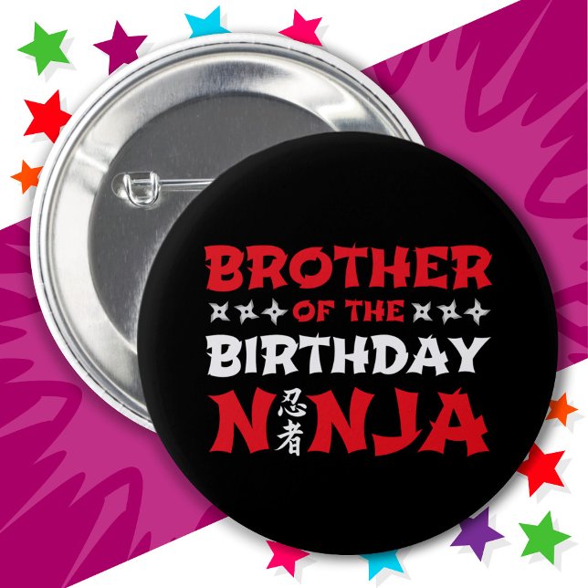 Karate Party Kids Bruder des Geburtstages Ninja Button (Von Creator hochgeladen)