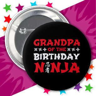 Karate Party Kinder Opa des Geburtstags Ninja Button