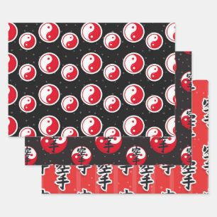 Karate Pattern Geschenkpapier Set