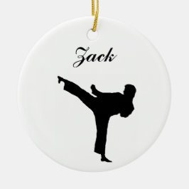 Karate-personalisierte Weihnachtsverzierung Keramik Ornament