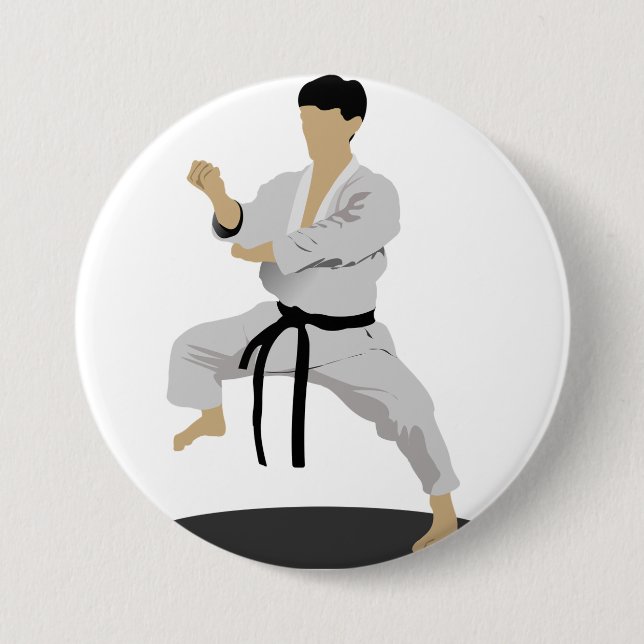 Karate-Pose-Taste Button (Vorderseite)