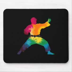Karate Practitioner Krawatte-Farbstoff Martial Art Mousepad