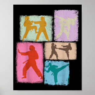 Karate-Praktiker Collage Frauen Kinder Sensei Poster