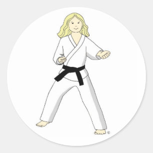 Karate Princess (blonde Haare) Stickers