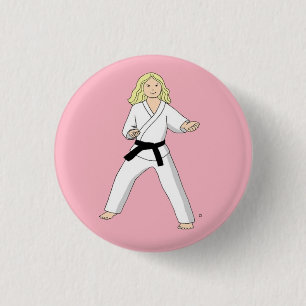 Karate-Prinzessin pinback Knopf Button