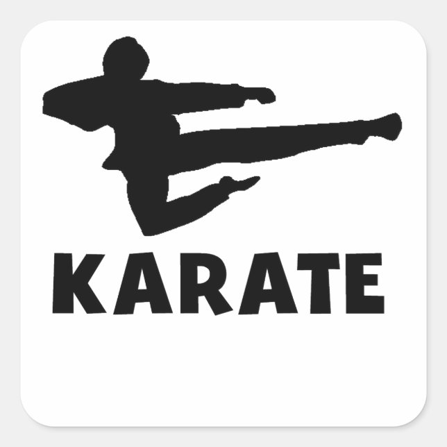 Karate Quadratischer Aufkleber (Vorderseite)