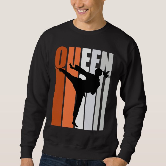 Karate Queen Orange Gray White Belt Practice Daugh Sweatshirt (Vorderseite)