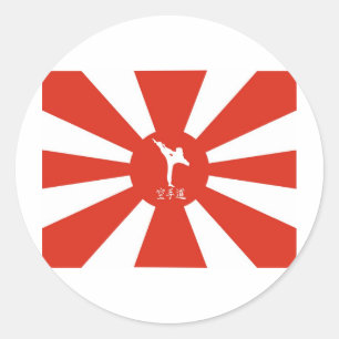 Karate Rays Runder Aufkleber