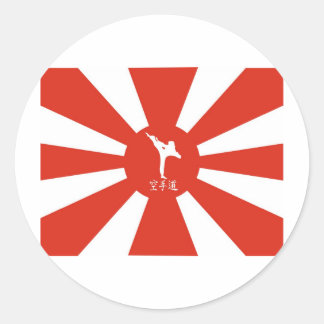 Karate Rays Runder Aufkleber