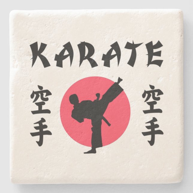 Karate Rising Sun Steinuntersetzer (Vorderseite)
