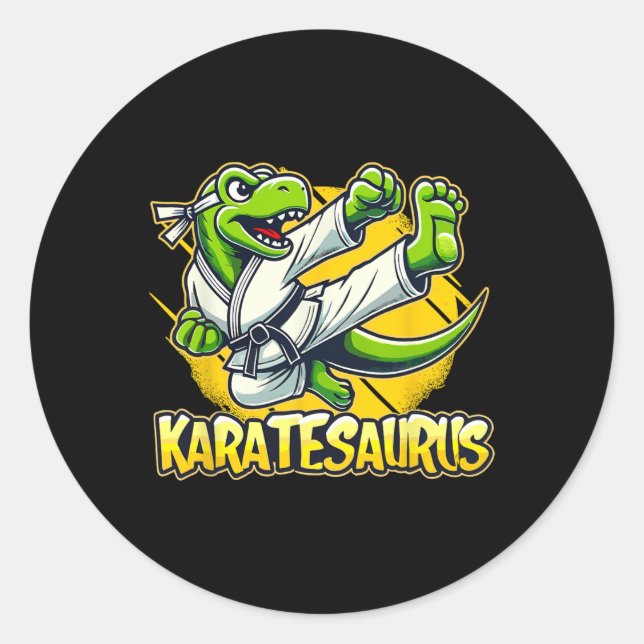 Karate  runder aufkleber (Vorderseite)