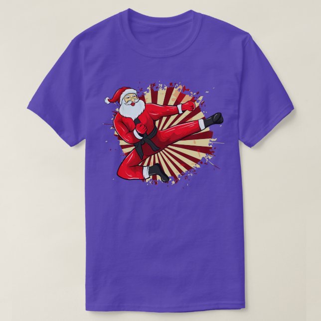 Karate Santa Martial Arts Frohe Weihnachten T-Shirt (Design vorne)