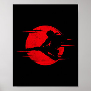 Karate Schatten Judo Kampfsport Japan Kung Fu Taek Poster