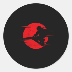 Karate Schatten Judo Kampfsport Japan Kung Fu Taek Runder Aufkleber