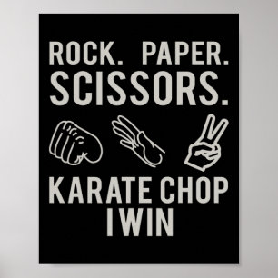 Karate-Schlag-Gewinn Schere, Stein, Papier-Shirt Poster