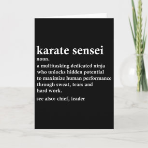 Karate Sensei Definition Funny Martial Arts Instru Karte