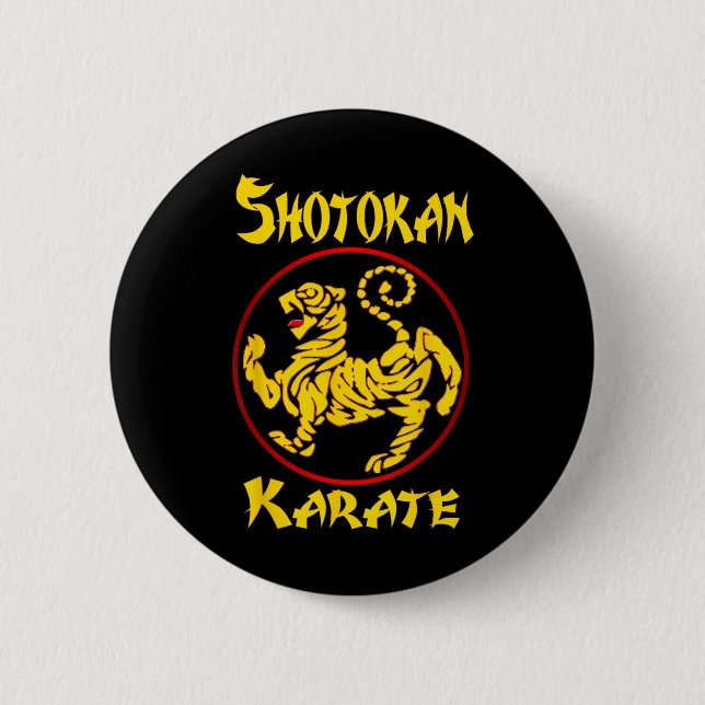 Karate Shotokan Tiger Martial Arts Button (Vorderseite)
