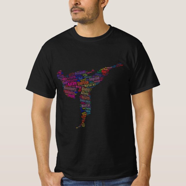 Karaté Silhouette für Kampfkunst T-Shirt (Vorderseite)