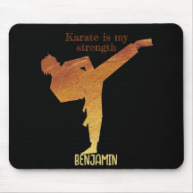 Karate Silhouette Golden Black Moderne Typografie