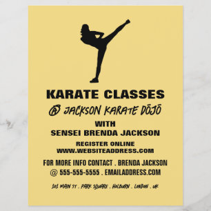 Karate-Silhouette, Karate-Klassenwerbung Flyer