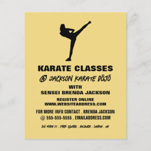 Karate-Silhouette, Karate-Klassenwerbung Flyer