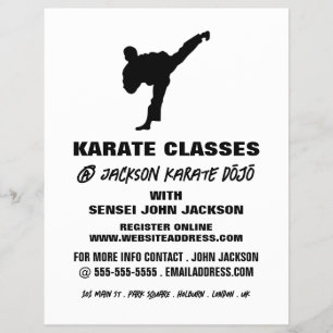 Karate-Silhouette, Karate-Klassenwerbung Flyer