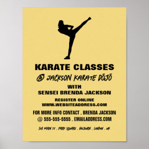 Karate-Silhouette, Karate-Klassenwerbung Poster