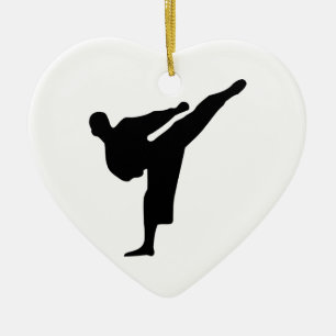 Karate-Silhouette Keramikornament