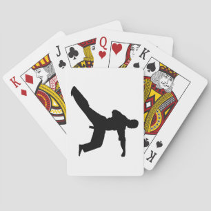 Karate-Silhouette-Schlag Spielkarten
