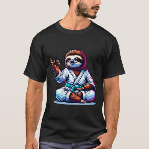 Karate Sloth Embracing Calm Serenity T-Shirt