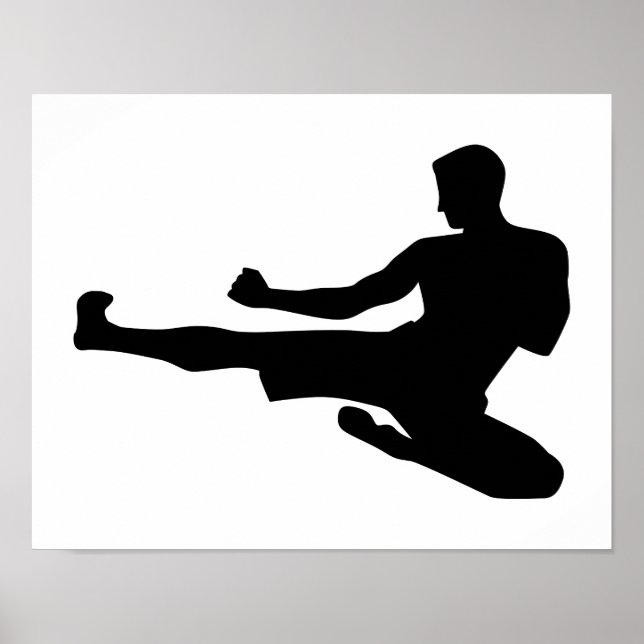 Karate-Sprungkick Poster (Vorne)