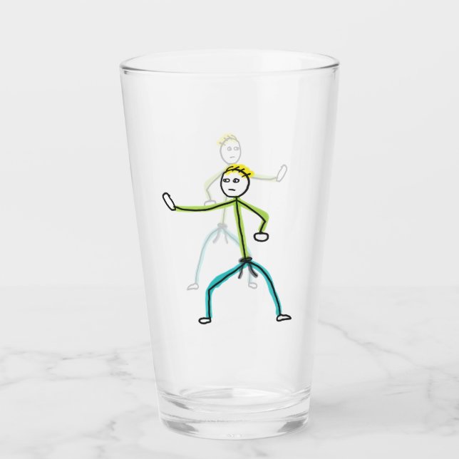 Karate Stickman Glas (Vorderseite)