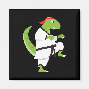 Karate T-Rex Cool Cute Dinosaur Kämpfer Halloween Magnet