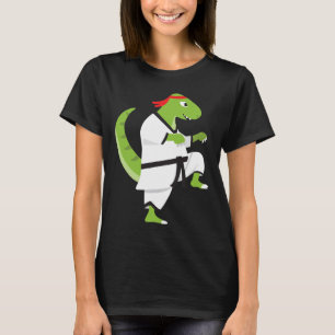 Karate T-Rex Cool Süßer Dinosaurier Kämpfer Hallow T-Shirt
